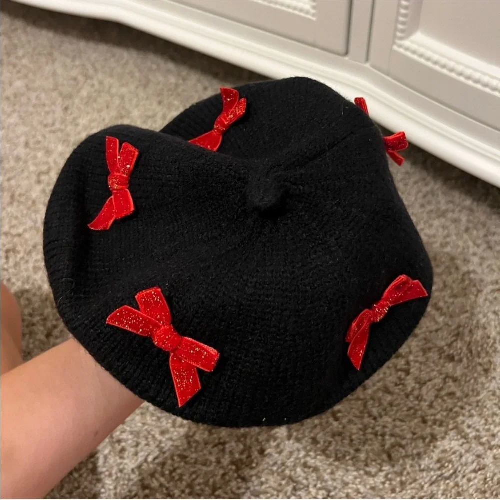 Baby girl bow beret 12-24m NWOT